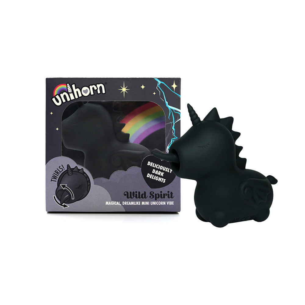 Unihorn Wild Spirit - Black Unicorn Tongue Licking Clitoral Vibrator The Pleasure Parlor Unihorn Wild Spirit - Black Unicorn Tongue Licking Clitoral Vibrator The Pleasure Parlor