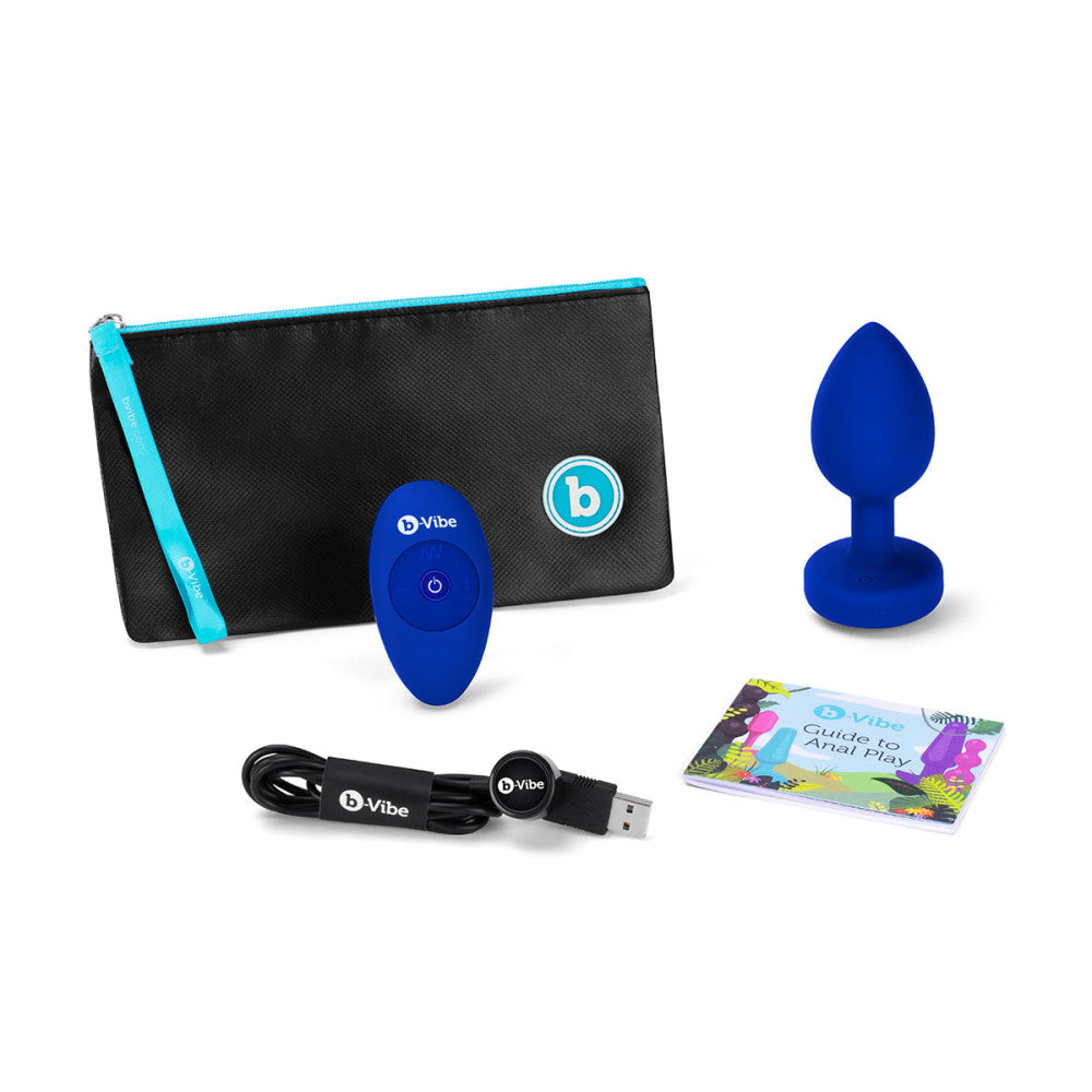 b-Vibe Vibrating Jewel Butt Plug L/XL - Blue Sapphire The Pleasure Parlor b-Vibe Vibrating Jewel Butt Plug L/XL - Blue Sapphire The Pleasure Parlor