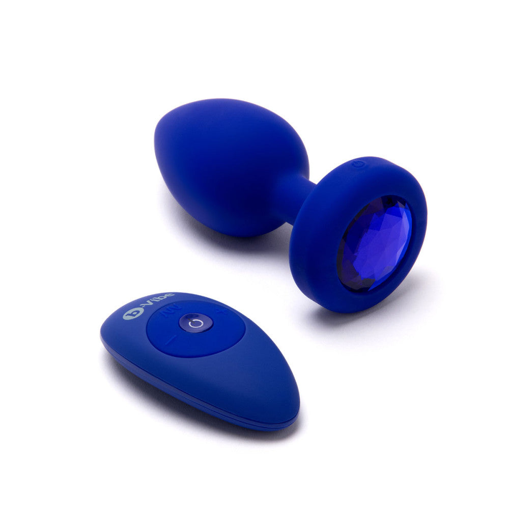 b-Vibe Vibrating Jewel Butt Plug L/XL - Blue Sapphire The Pleasure Parlor b-Vibe Vibrating Jewel Butt Plug L/XL - Blue Sapphire The Pleasure Parlor