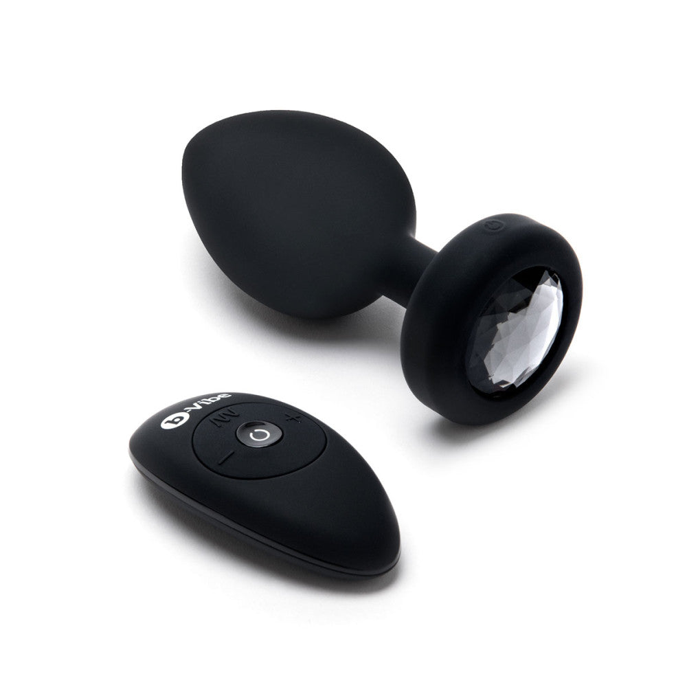 b-Vibe Vibrating Jewel Butt Plug 2XL - Black The Pleasure Parlor b-Vibe Vibrating Jewel Butt Plug 2XL - Black The Pleasure Parlor