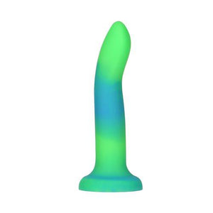 Rave Addiction Blue/Green 8" Glow-In-The-Dark Suction Cup Dildo