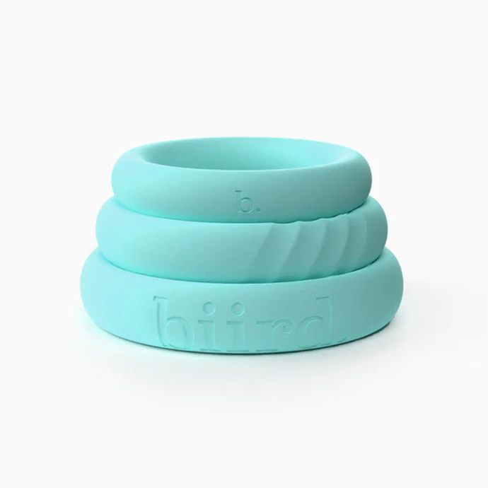 Biird Riin 3-Piece Silicone Cock Ring Set - Mint Green