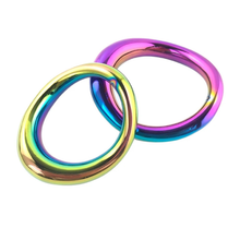 Ple'sur 2" Stainless Steel Rainbow Bumper Cock Rings - Set of 2