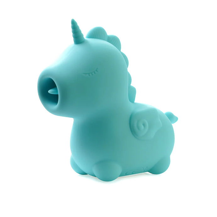 Unihorn Mount'n Peak - Blue Unicorn Tongue Swirling Vibrator