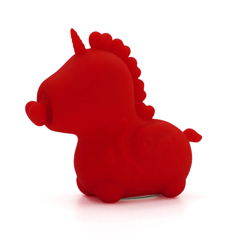 Unihorn Cupid's Beau - Red Unicorn Nuzzling Nose Clit Vibrator