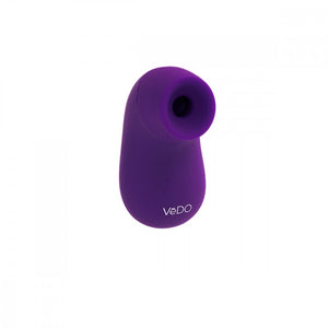 angle side and front view of deep purple VeDo NAMI Rechargeable Silicone Sonic Vibrator