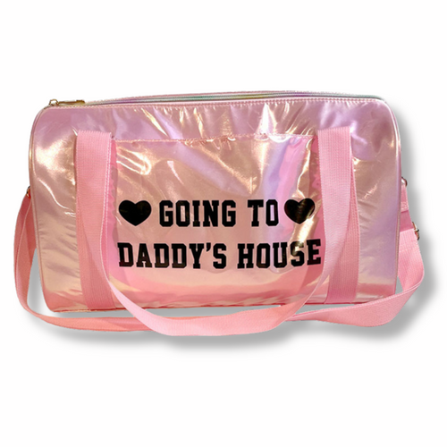 Going to Daddy's House Pink Travel Duffel Bag 16