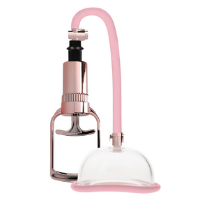 Pumped Rose Gold Pussy Pump with Manual-Release Hand Pump