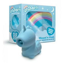 Unihorn Mount'n Peak - Blue Unicorn Tongue Swirling Vibrator