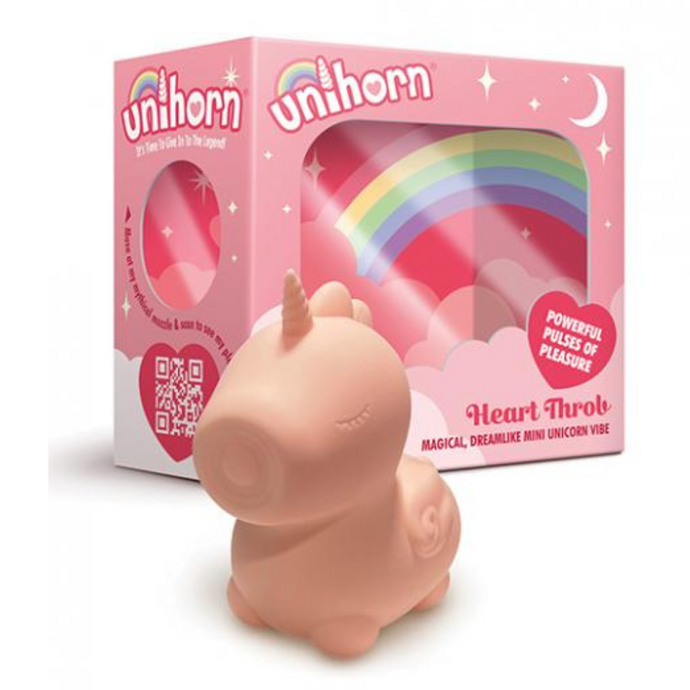 Unihorn Heart Throb - Pink Silicone Unicorn Pulsating Vibrator