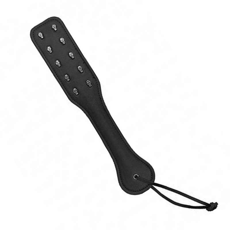 Ouch Black & White Bonded Leather Paddle Ouch, Black 