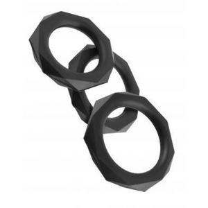 Fantasy Silicone C-Rings (Set of 3) Black