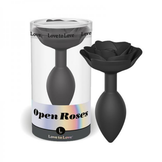 Love To Love Open Roses Anal Plug Black Onyx (Large) The Pleasure Parlor Love To Love Open Roses Anal Plug Black Onyx (Large) The Pleasure Parlor