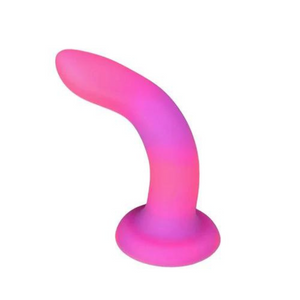Rave Addiction Pink/Purple 8" Glow-In-The-Dark Suction Cup Dildo