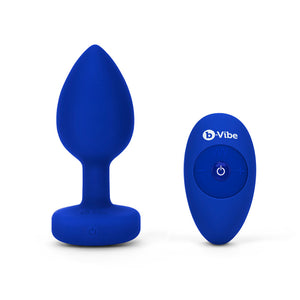 b-Vibe Vibrating Jewel Butt Plug L/XL - Blue Sapphire