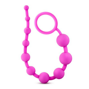 Classic Silicone Anal Beads with Finger Loop