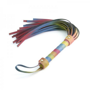 Spectra Holographic Rainbow Vegan Leather BDSM Flogger