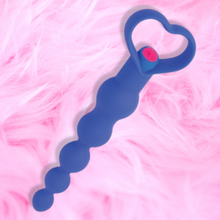 Rechargeable Vibrating Anal Beads with Heart Handle