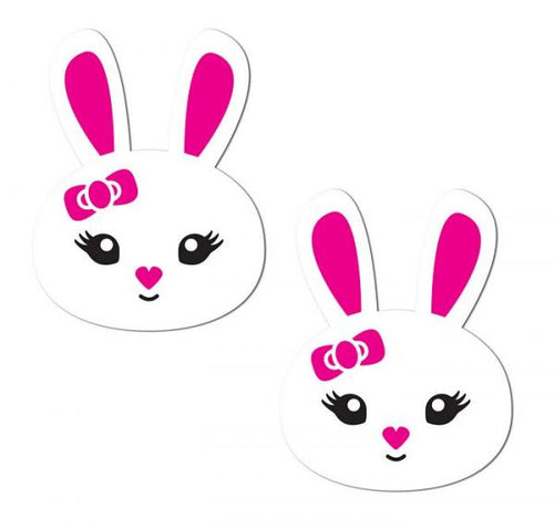 White Rabbit with Pink Bow Nipple Pasties