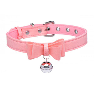 Pretty Kitty Pink + Silver Bell Collar