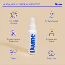 Dame Products Hand + Vibe Antibacterial Spray Cleaner 2oz.