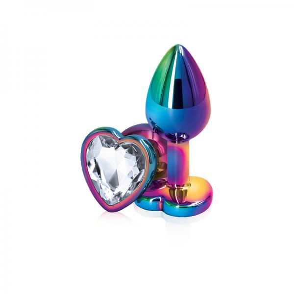 Holographic Jeweled Heart Butt Plug (Clear Gemstone) The Pleasure Parlor Holographic Jeweled Heart Butt Plug (Clear Gemstone) The Pleasure Parlor