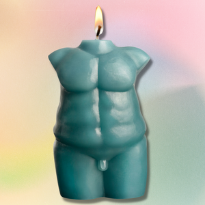 green torso massage candle
