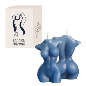 blue torso massage candle with box