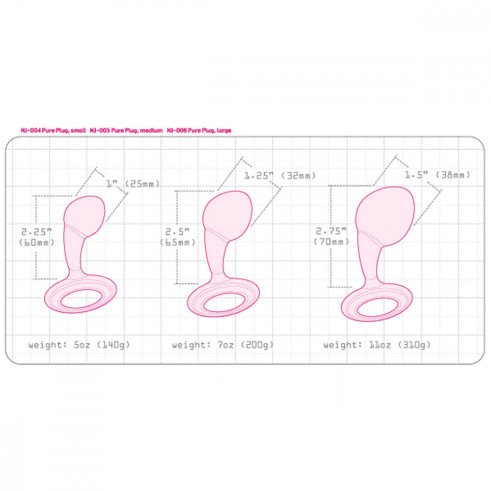 nJoy Pure Plug Stainless Steel Anal Plug - Three Sizes  The Pleasure Parlor
