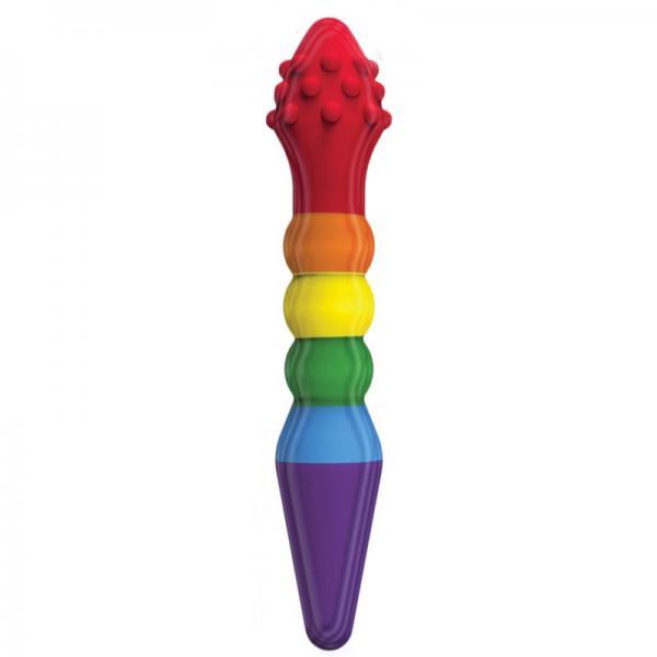 Rainbow Knob Job Dual-Ended Textured Dildo The Pleasure Parlor Rainbow Knob Job Dual-Ended Textured Dildo The Pleasure Parlor