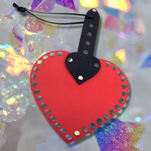 Riveted Leather Heart Spanking Paddle