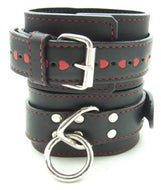 Red Heart Leather Wrist Restraints