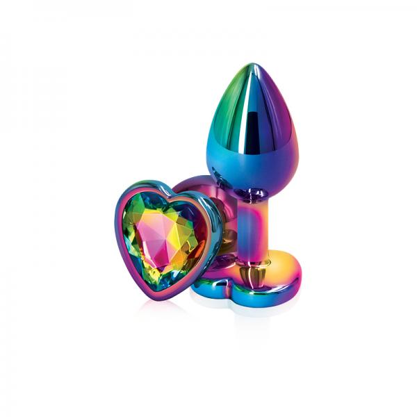 Holographic Jeweled Heart Butt Plug (Rainbow Gemstone)
