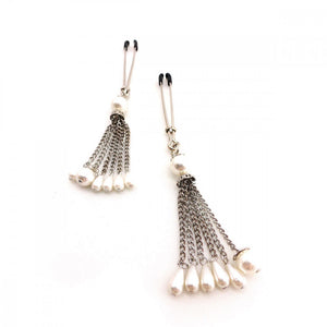 Tweezer-Style Nipple Clamps with Pearl Tassels