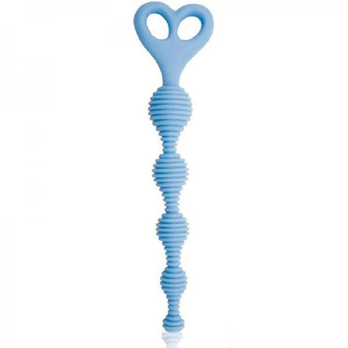 Silicone String of Anal Beads with Textured Rings